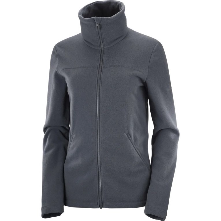 Black Salomon Essential Cosy Fleece Full Zip Women's Jackets | PH 73218B